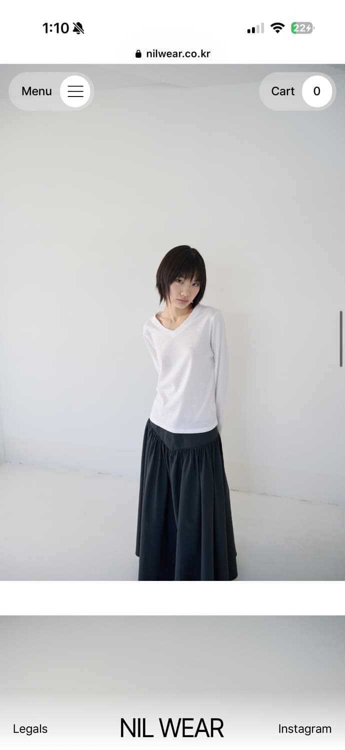 nilwear닐웨어니들브이넥티셔츠흰색티셔츠긴팔티셔츠옷벼룩옷장정리 상품이미지2