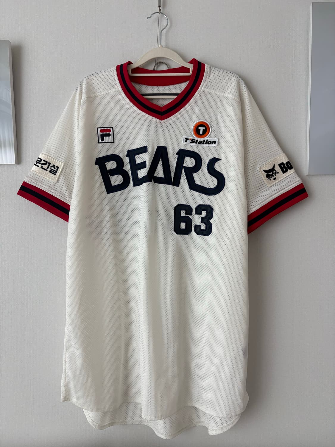 두산베어스 김택연 선수 올드 홈 실착 유니폼 상품이미지1