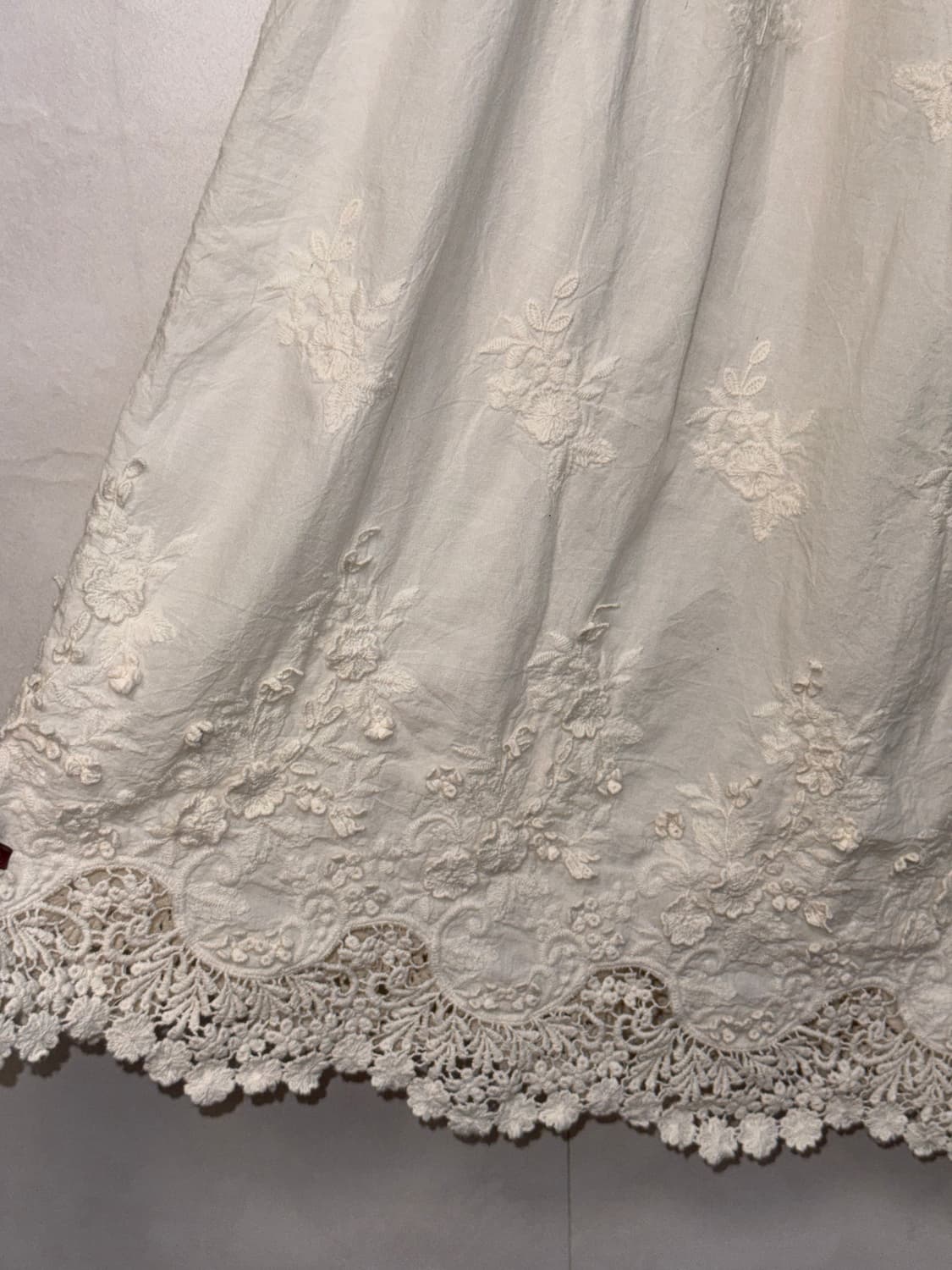 Ivory floral embroidered lace long skirt 상품이미지3