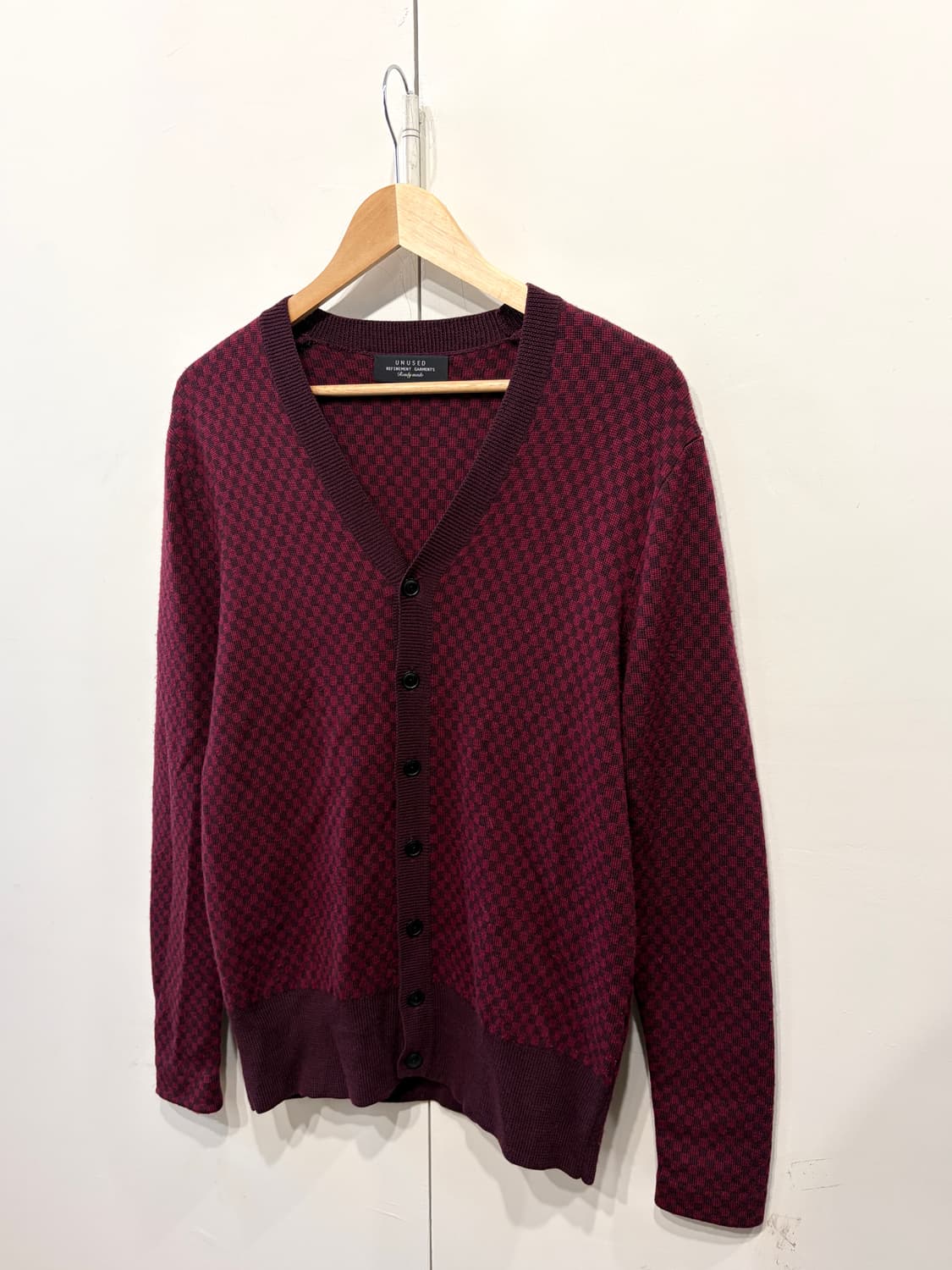 언유즈드 울 체크 가디건 상품이미지2