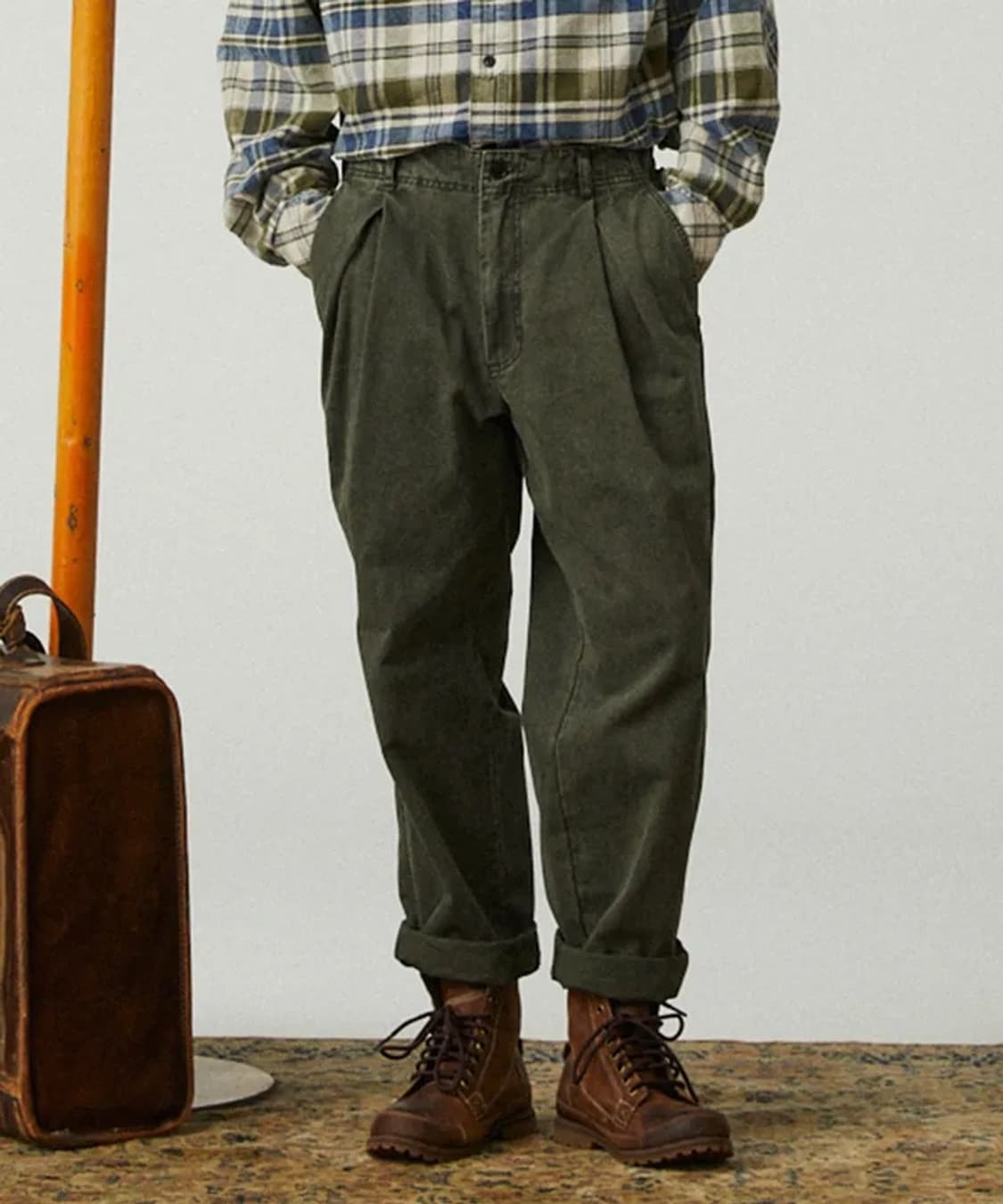 [L] 펜필드 페이디드 앤틸러스 턱 트루저 팬츠 올리브 상품이미지1