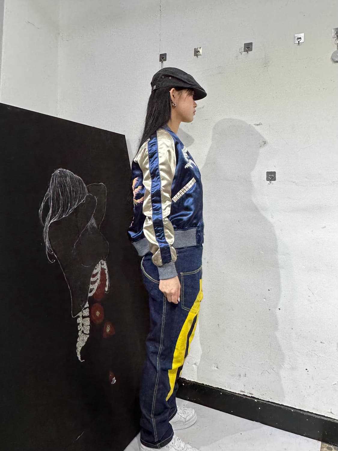 Jpn 일본빈티지 오리엔탈 그렌 독수리 사람 스카잔 자켓 상품이미지3