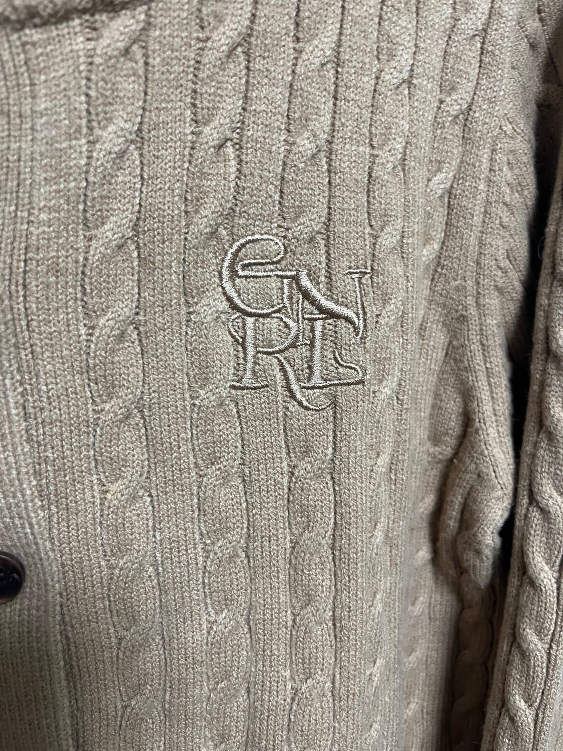 제너럴아이디어 브라운 꽈배기 가디건 상품이미지2