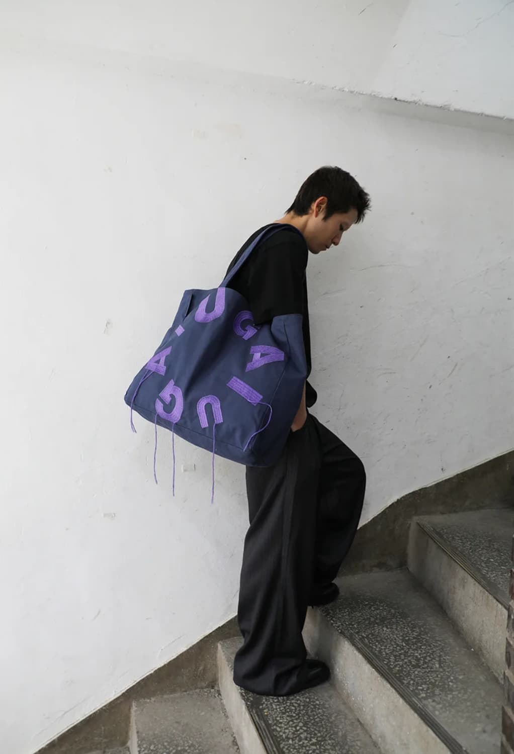IUGA Big Shopper Bag (Navy) 상품이미지1