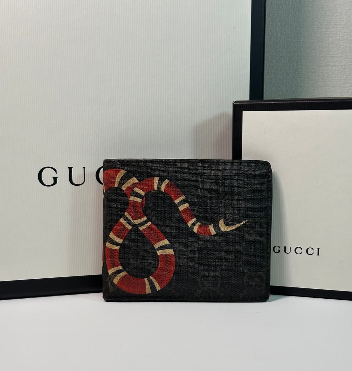 구찌 스네이크 GG 수프림 반지갑 블랙 상품이미지1