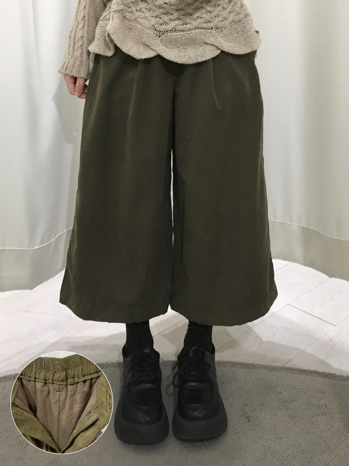 Fleece-Lined Capri Pants 상품이미지1