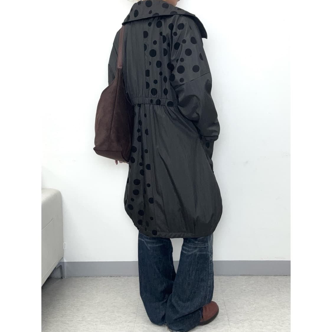 빈티지 도트 점퍼 패딩 상품이미지4