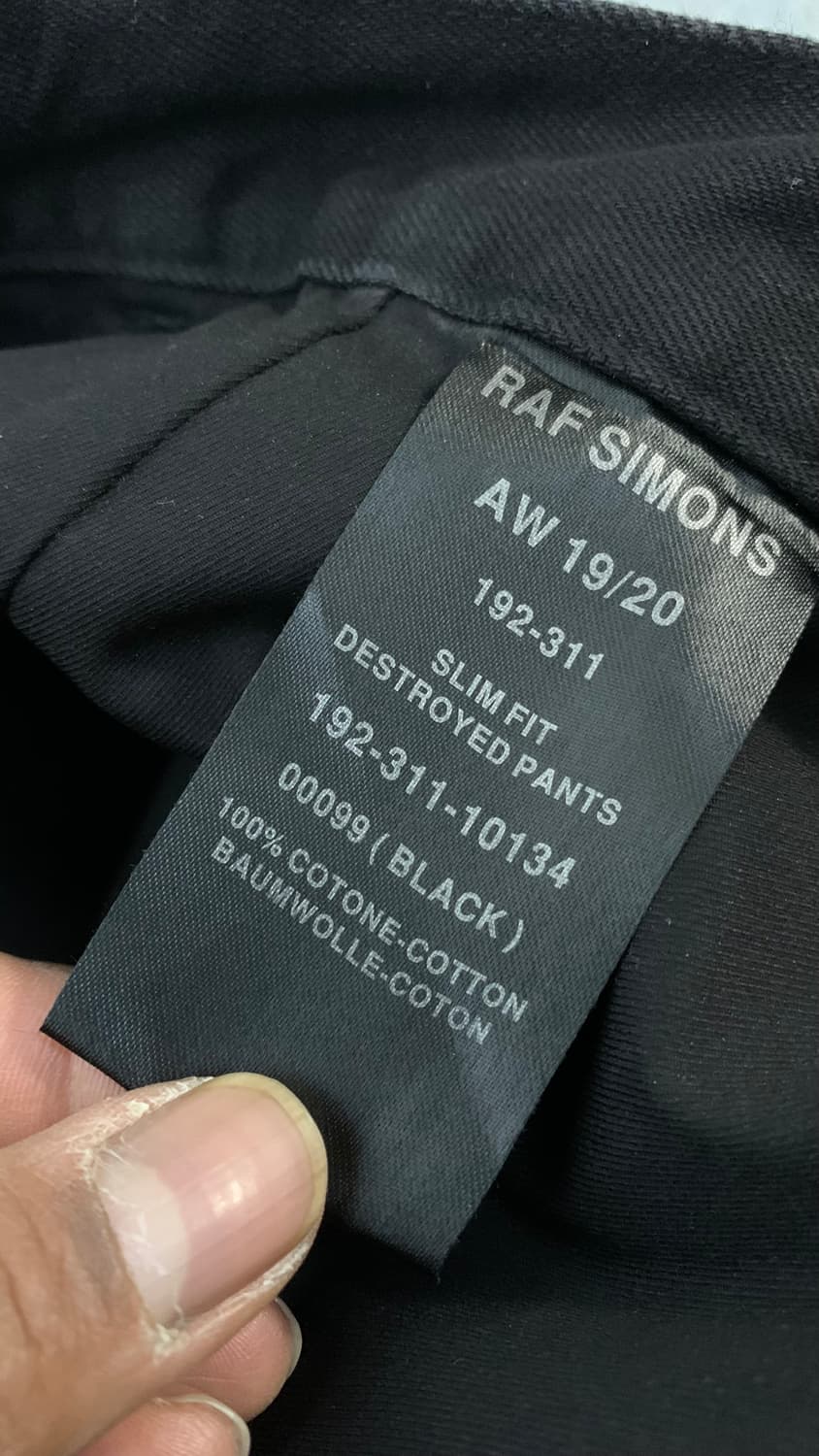 라프 시몬스 블랙 데미지 워싱 데님 팬츠 사이즈(31) 상품이미지8