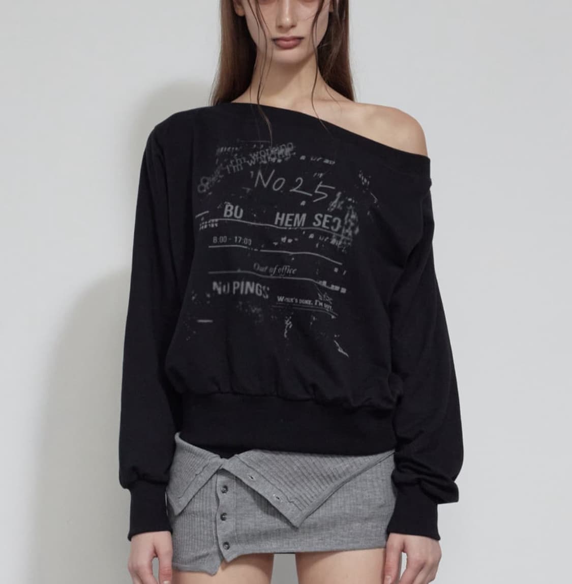 보헤미안서울 타임로고스웻 블랙 상품이미지1