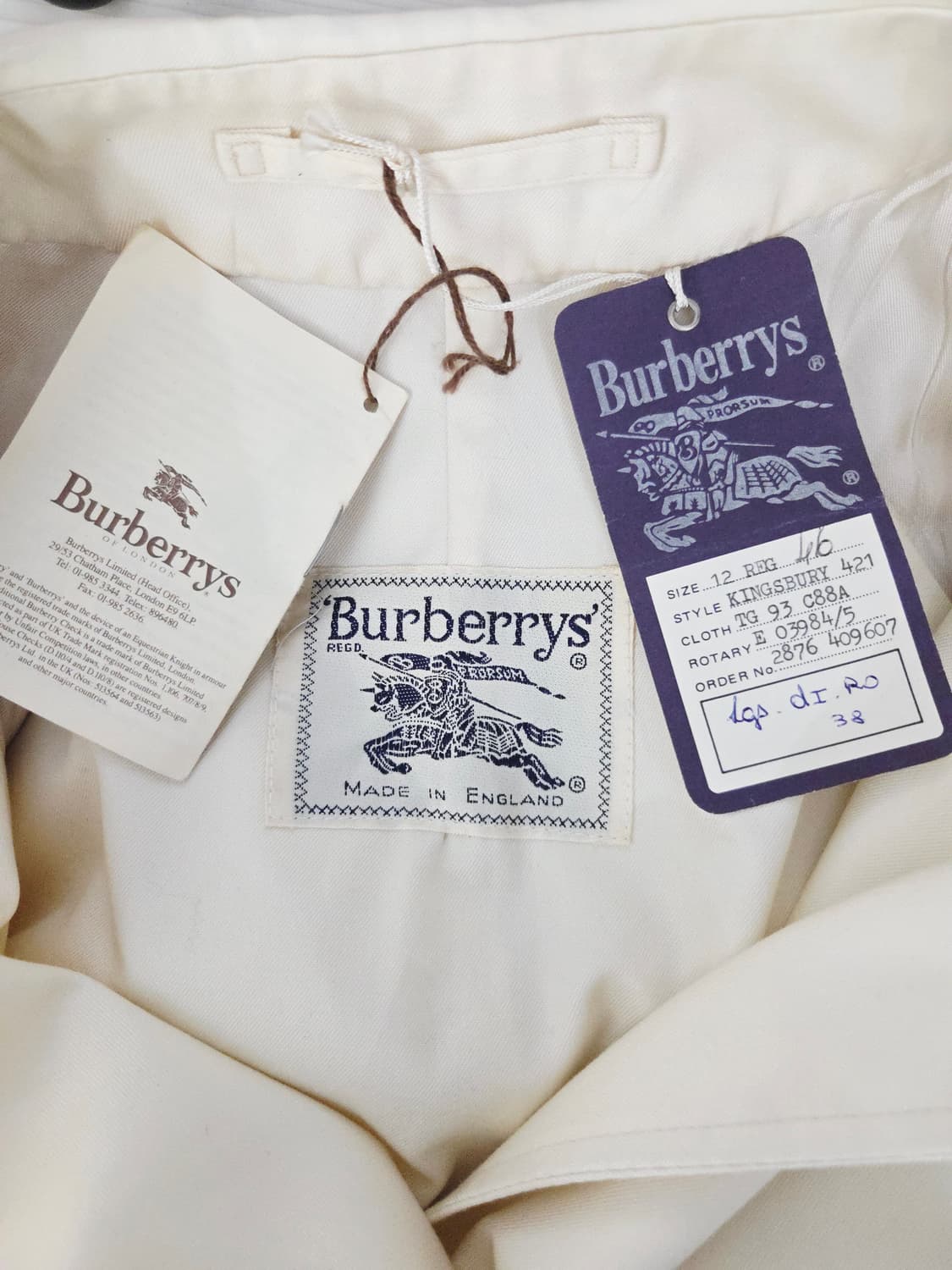 Burberrys 버버리 빈티지 싱글 맥코트 크림 상품이미지9