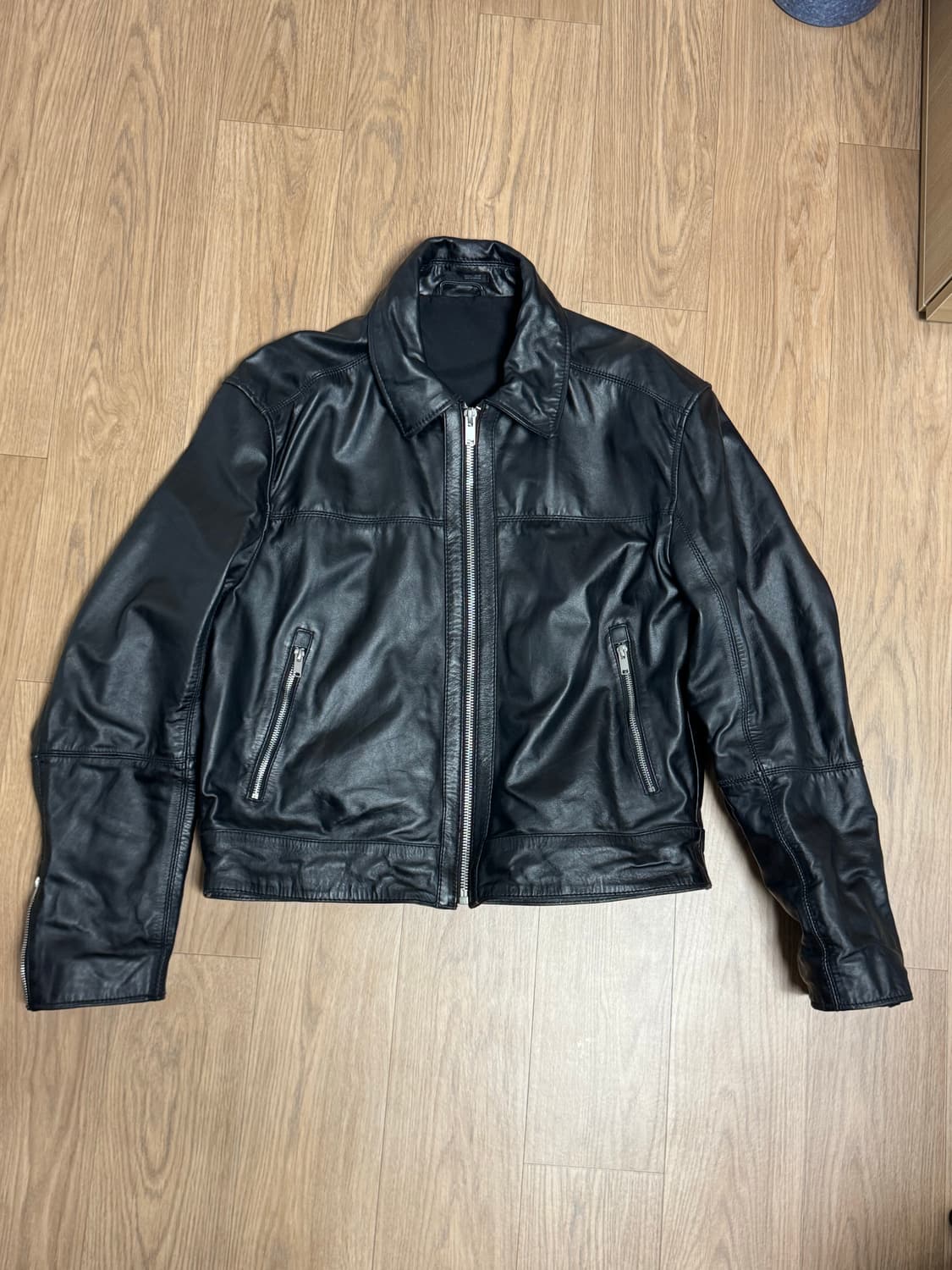자라 소가죽 자켓 블랙 L 상품이미지1