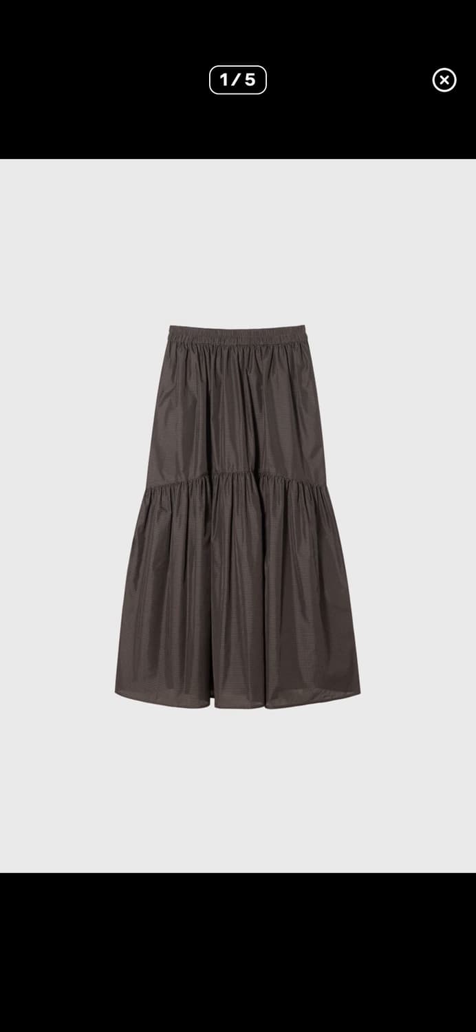 모노하 깅엄 체크 셔링 스커트 상품이미지2