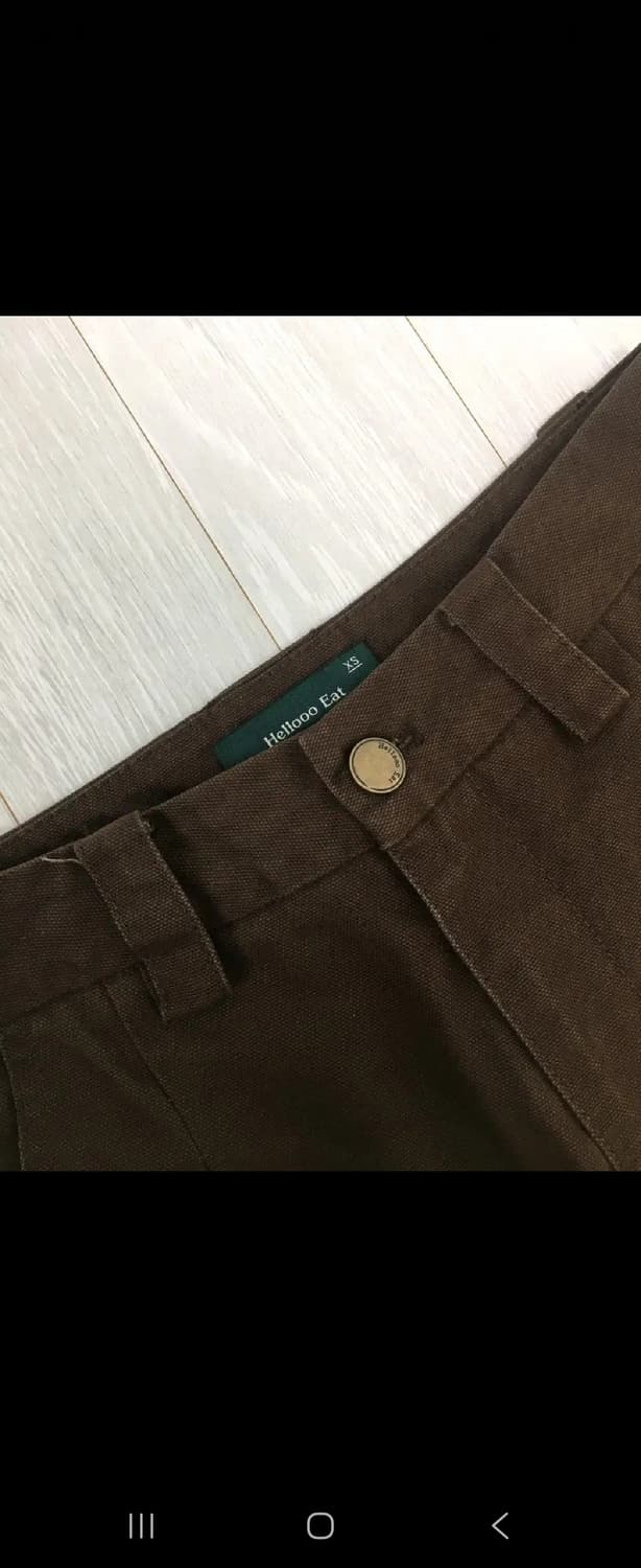 히피베 Hellooo Eat 플리츠 스트레이트 캐주얼 팬츠 브라운 XS 상품이미지7