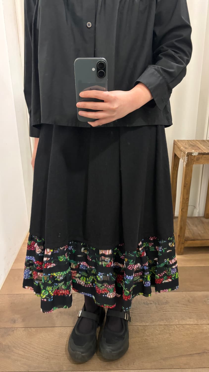 Floral Ruffle Hem Pleats Skirt 상품이미지4