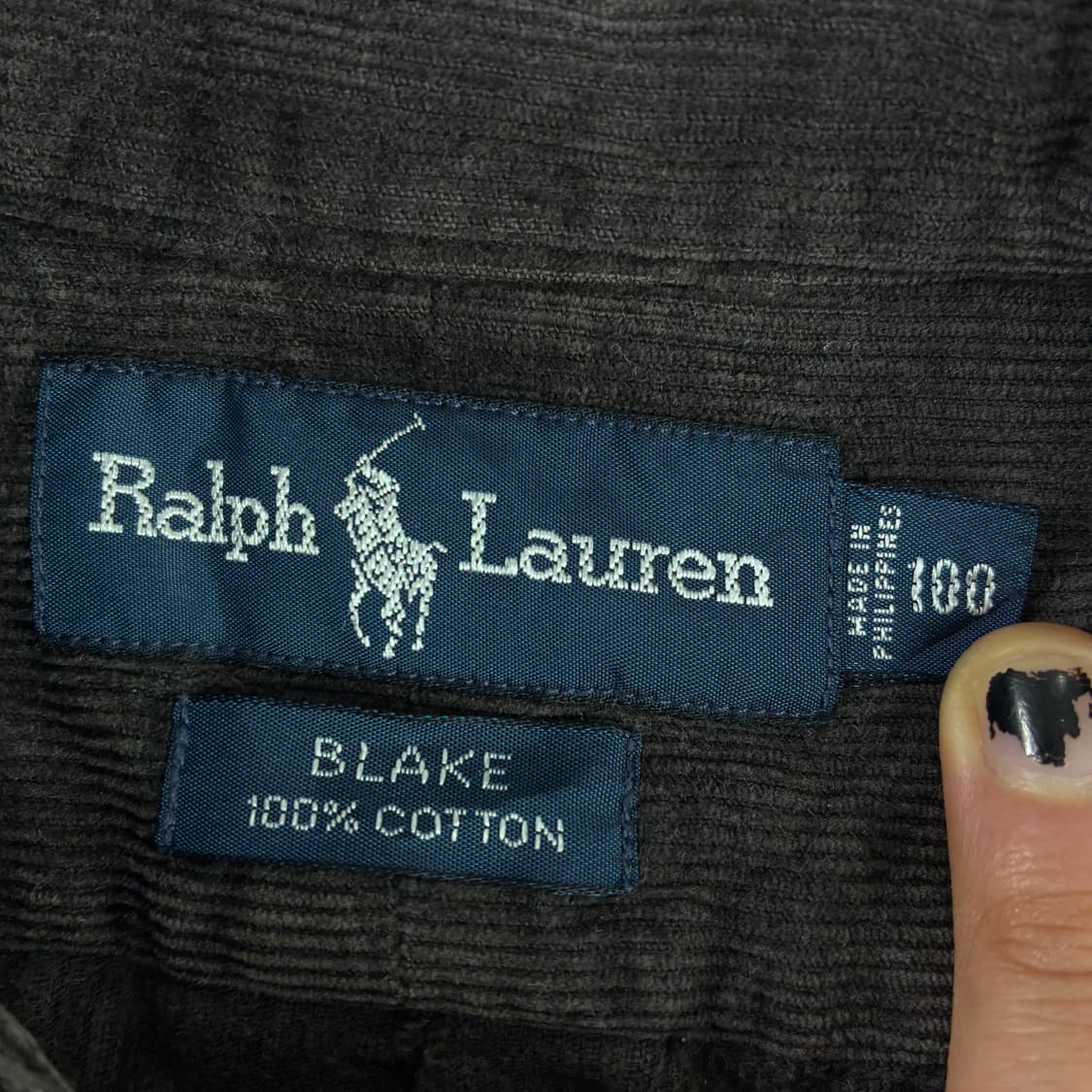 Polo  폴로 랄프로렌 자수 코튼 다크브라운 코듀로이 셔츠 상품이미지4