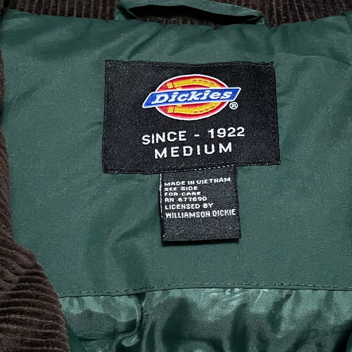 [M] 디키즈 빈티지 코듀로이 패딩 조끼 그린 상품이미지2