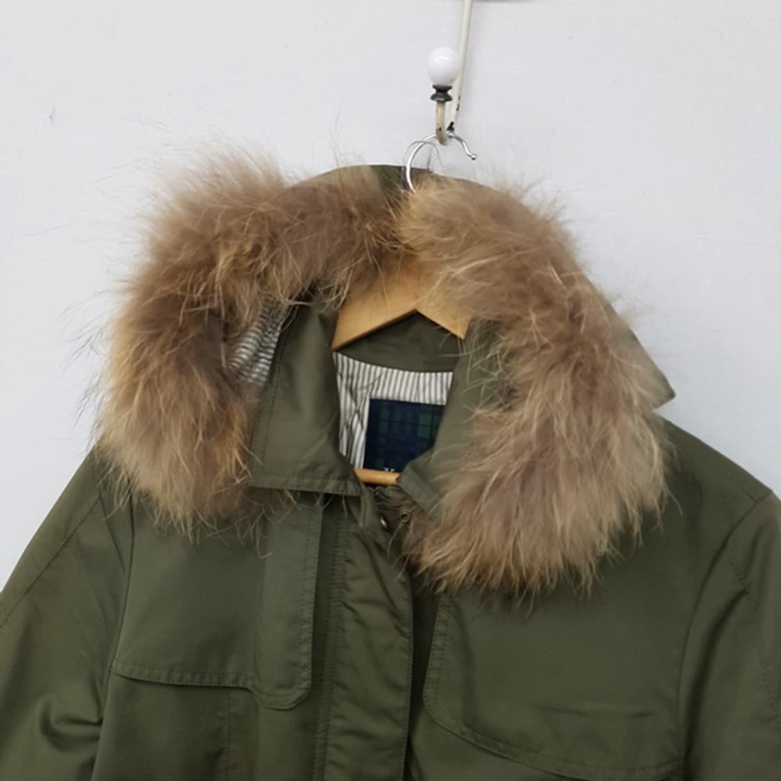 KEITH 퀼팅 하프 코트 카키 상품이미지2