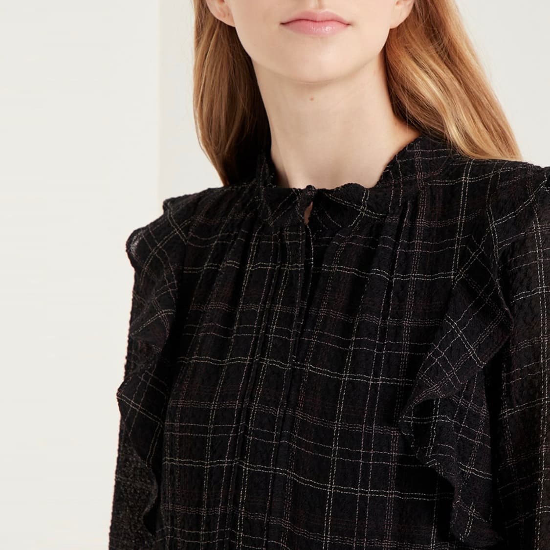 SJSJ 체크 러플 원피스 44-55 상품이미지3