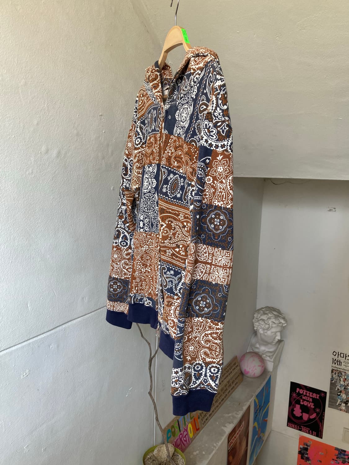 투웨이 페이즐리 쮸리 면소재 후드집업 상품이미지4