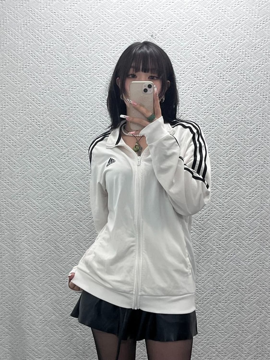 아디다스 빈티지 여리핏 검흰 오레오 져지 집업 2XL C11099 상품이미지2