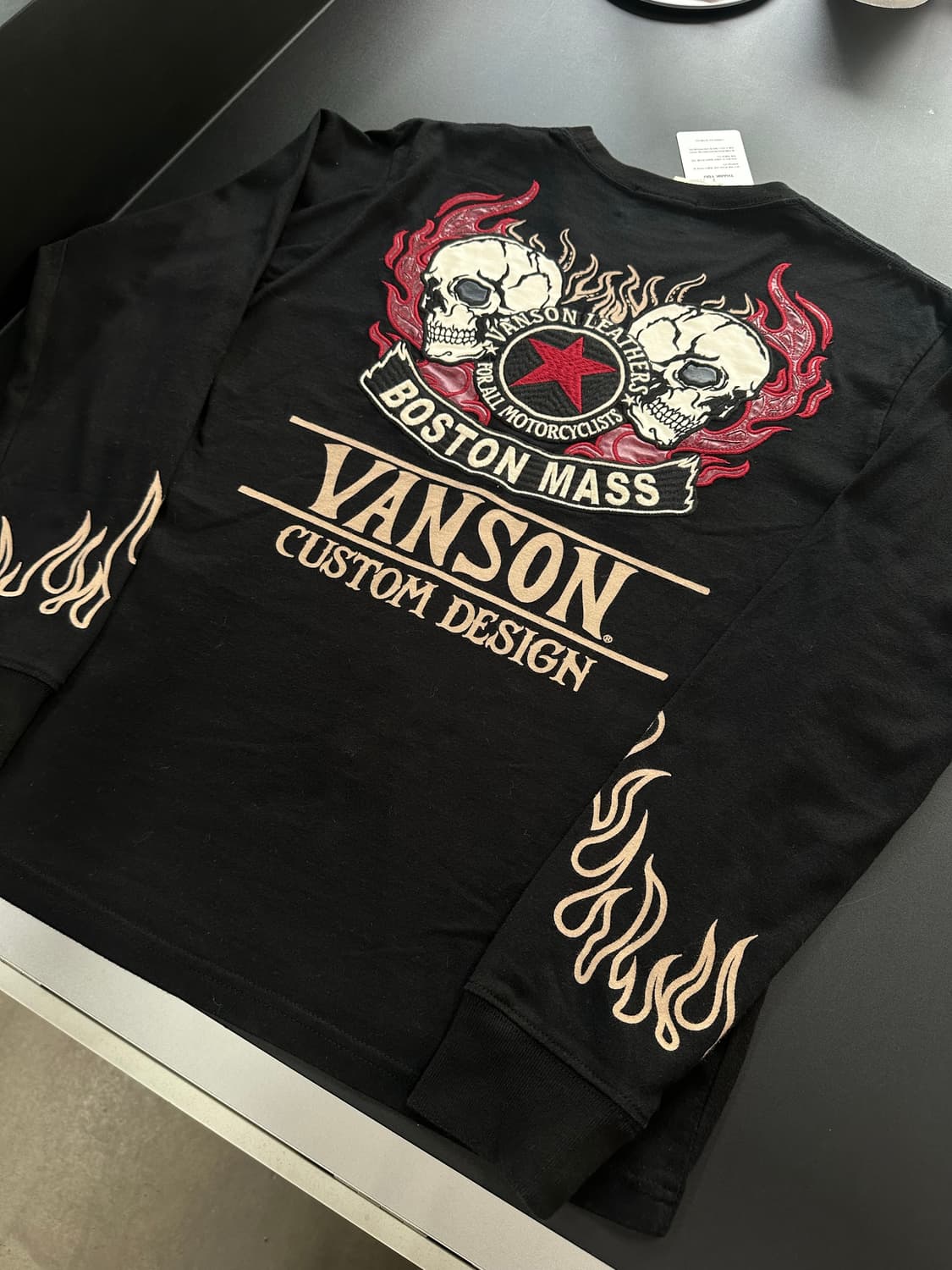 벤슨 Boston mass 스컬스타자수 빅로고 롱슬리브긴팔티셔츠 상품이미지6