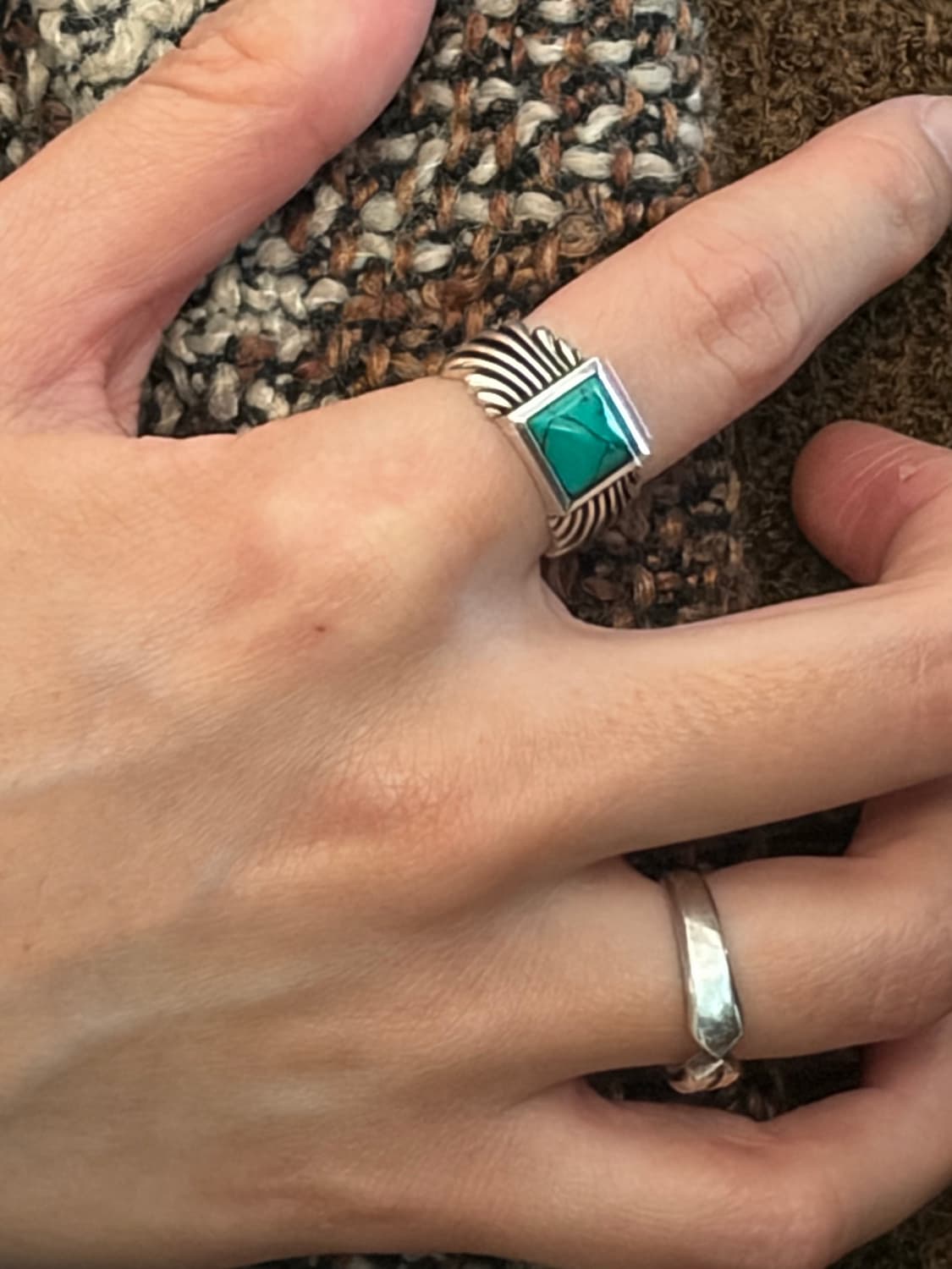 [남/여]터키석 스퀘어 실버 925 링 상품이미지7