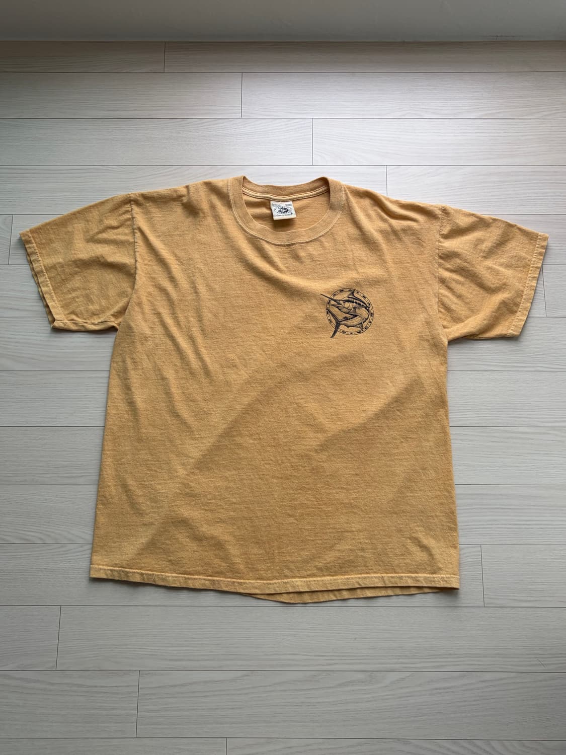 00s 아메리칸 빈티지 청새치 프린팅 옐로우 티셔츠 L (105) 상품이미지2