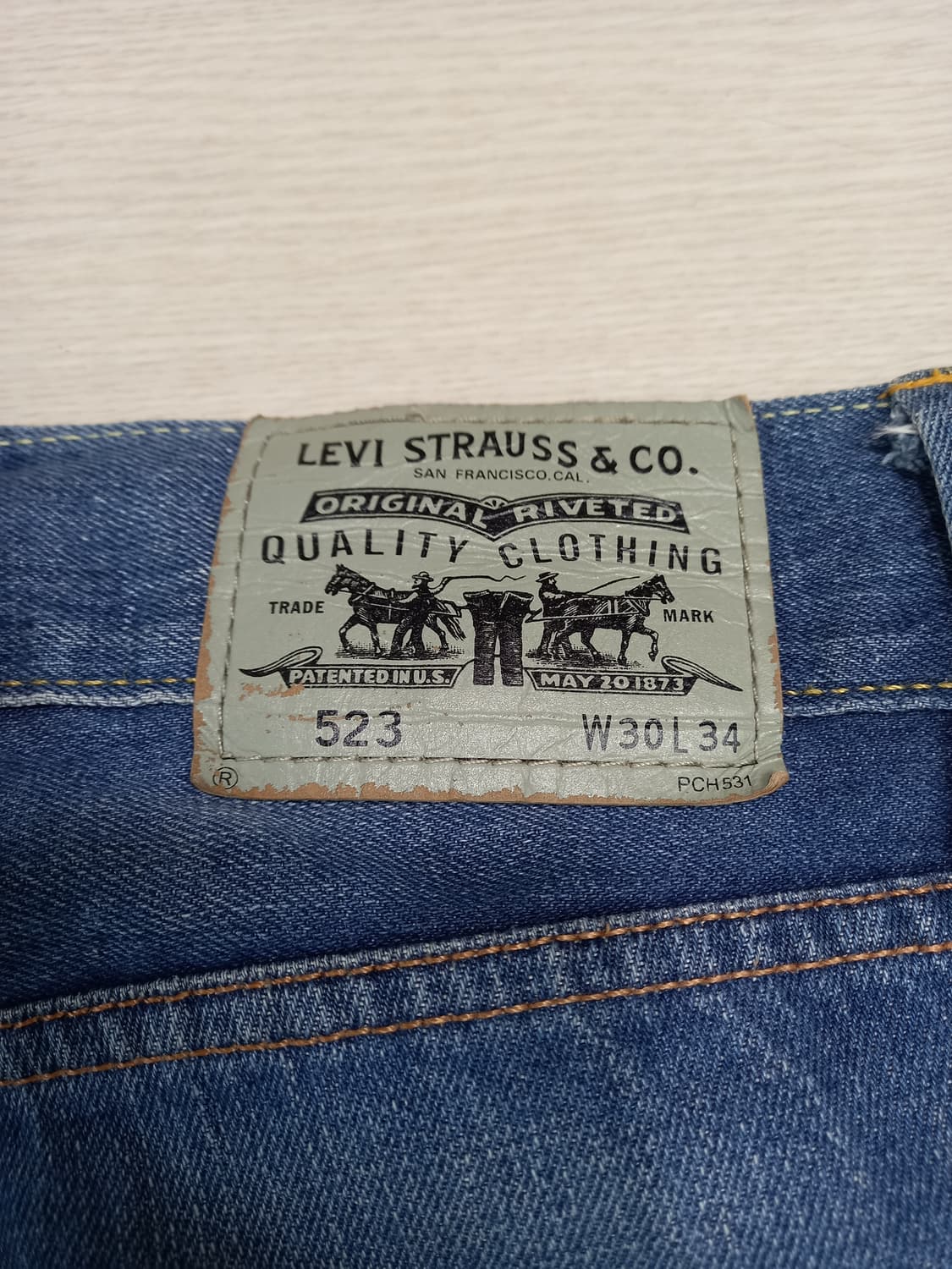 30 리바이스523 워싱 이자 리페어진 30-236 상품이미지5