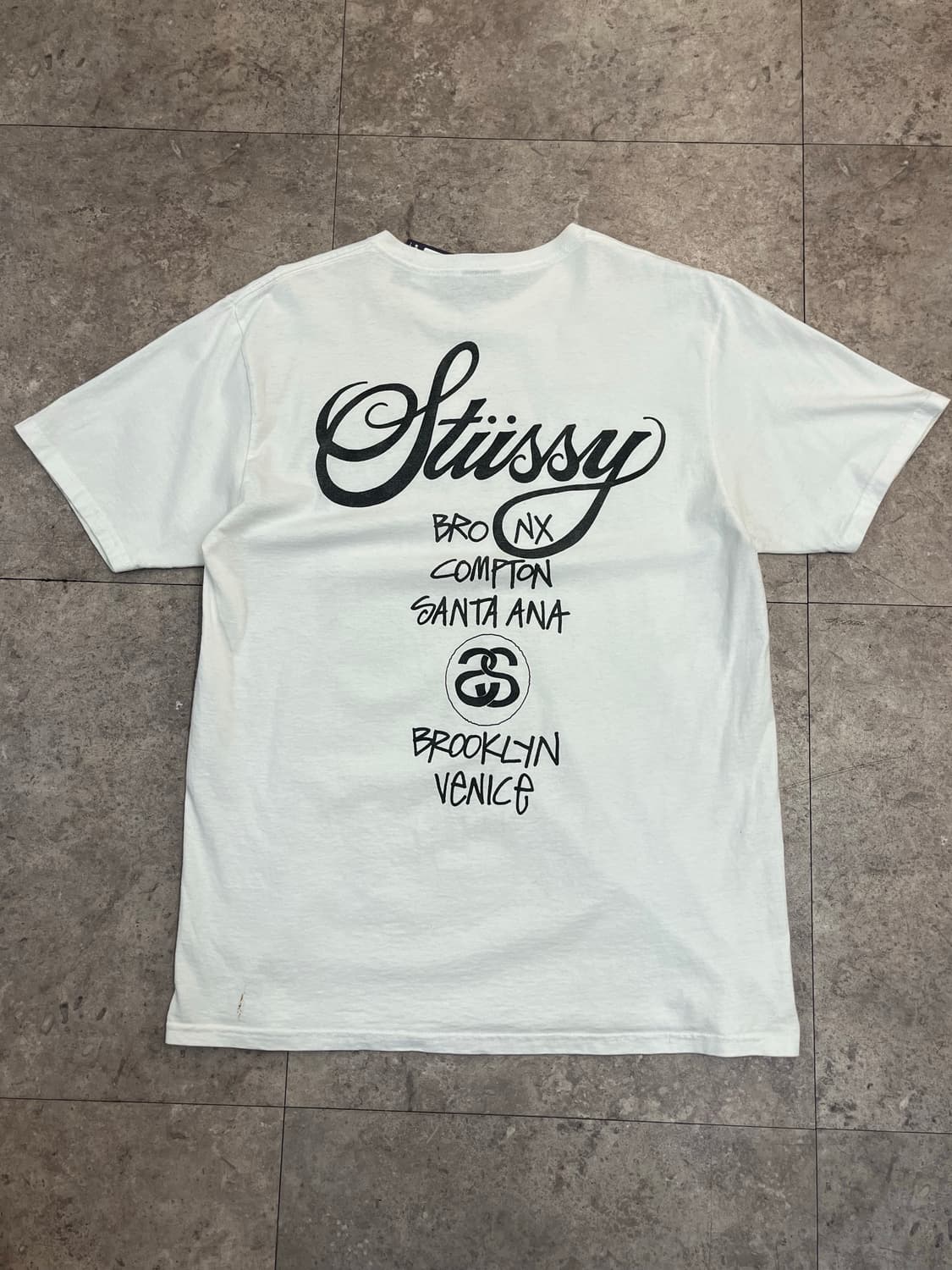 스투시 월드투어 반팔티 화이트 M #csz3936 상품이미지7