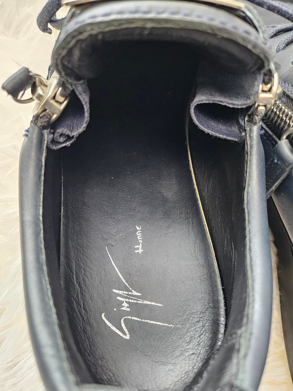 쥬세페 자노티 블랙 레더 스니커즈 255(40) 상품이미지6