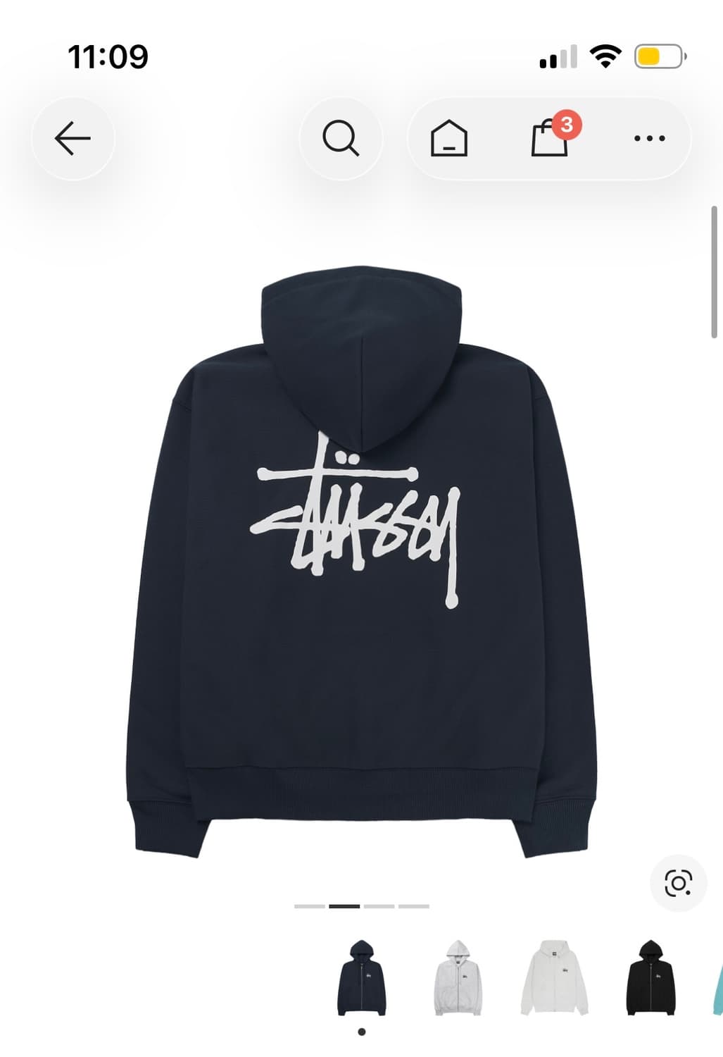 스투시 후드집업 L 네이비 새상품 상품이미지1