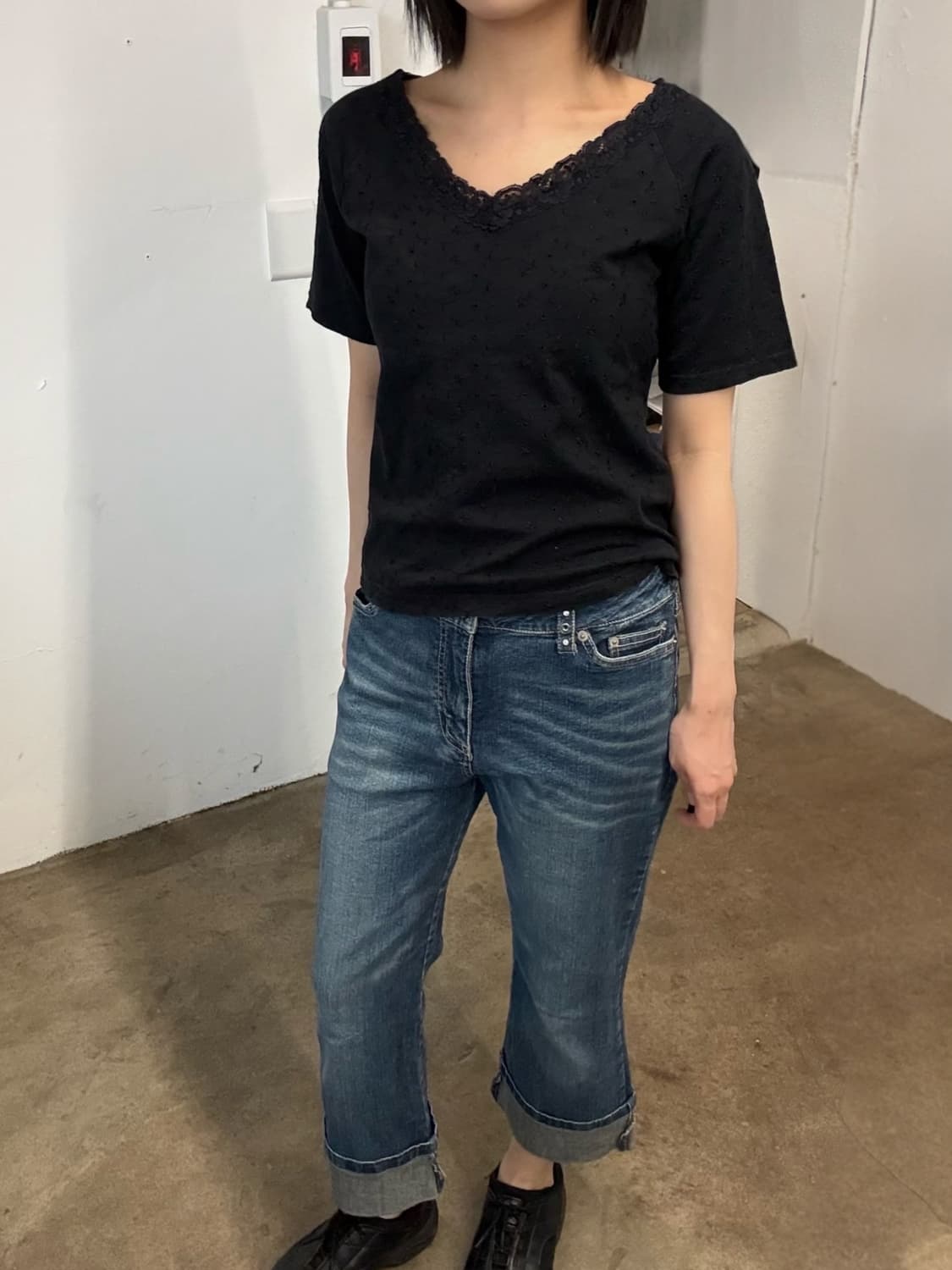 Y2K roll-up denim 상품이미지5