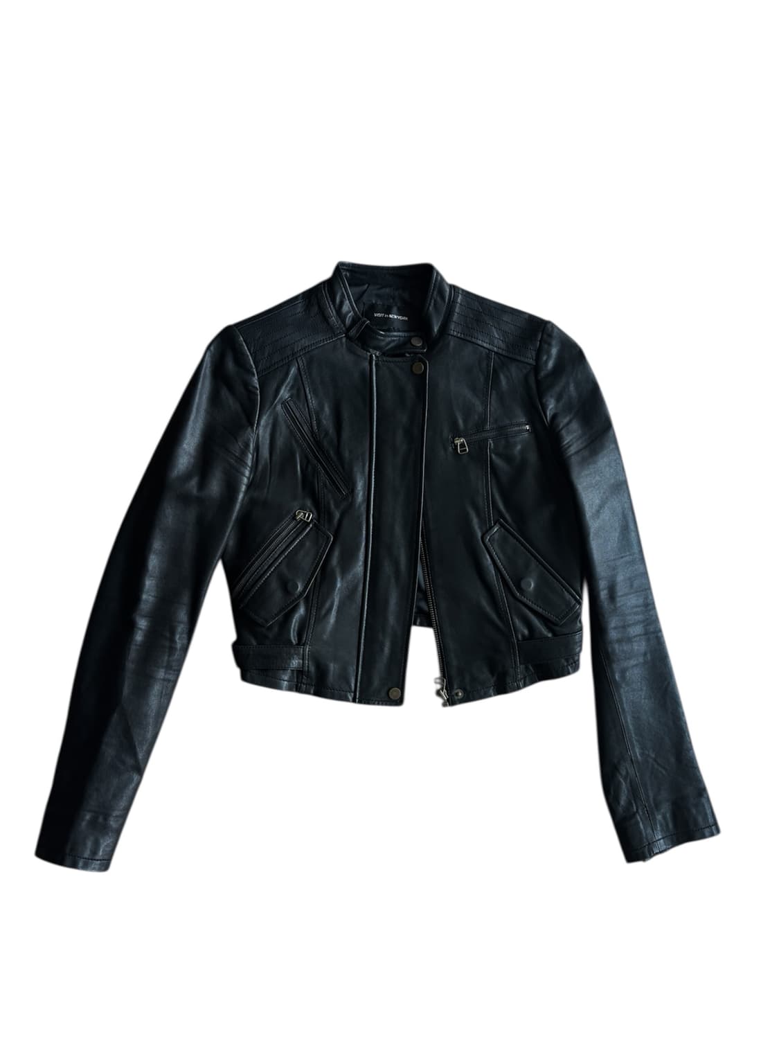 [램스킨] 빈티지 크롭 램스킨 바이커 레더자켓 상품이미지1