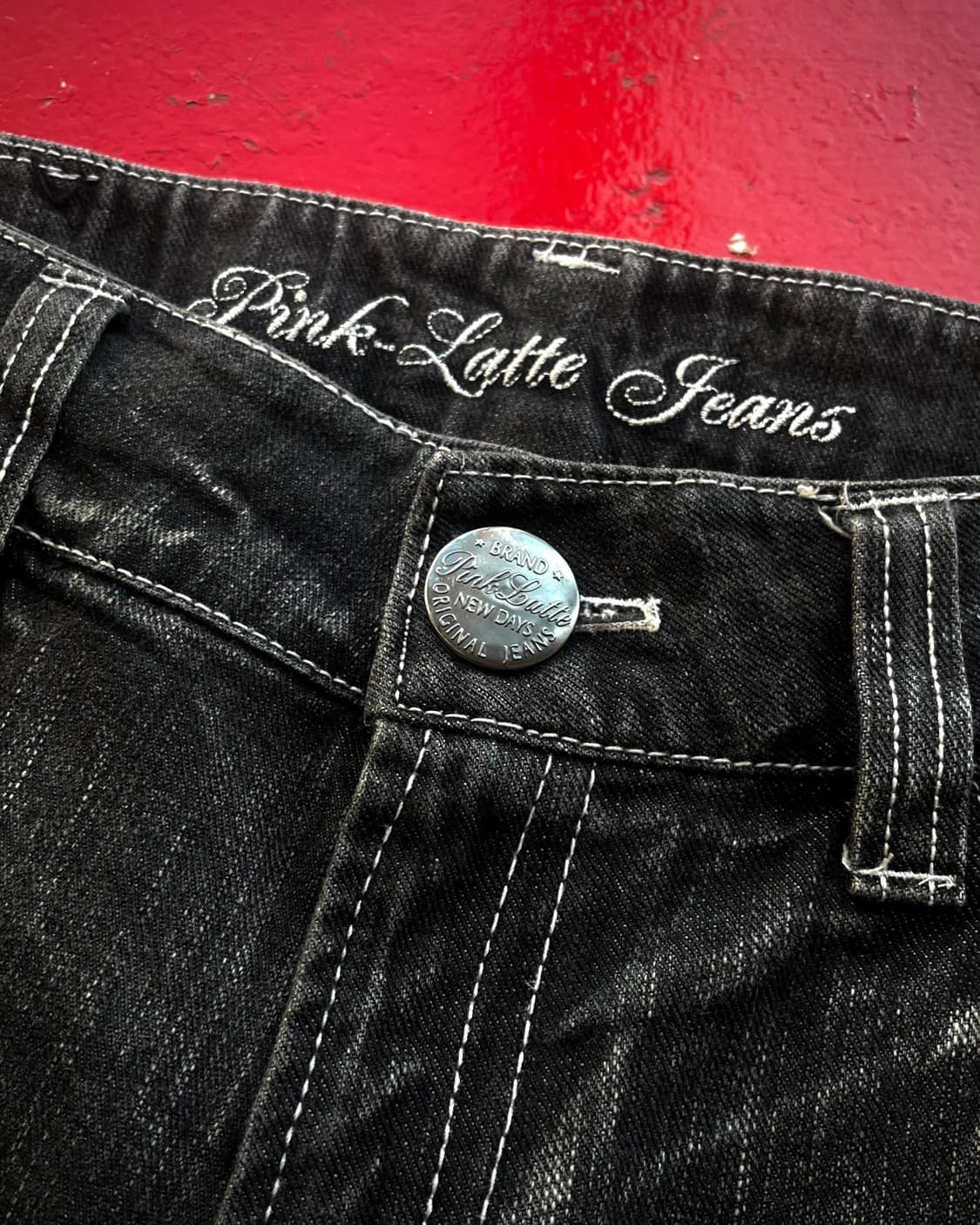 90-00s Pink Latte Jeans Destroyed Denim 상품이미지6