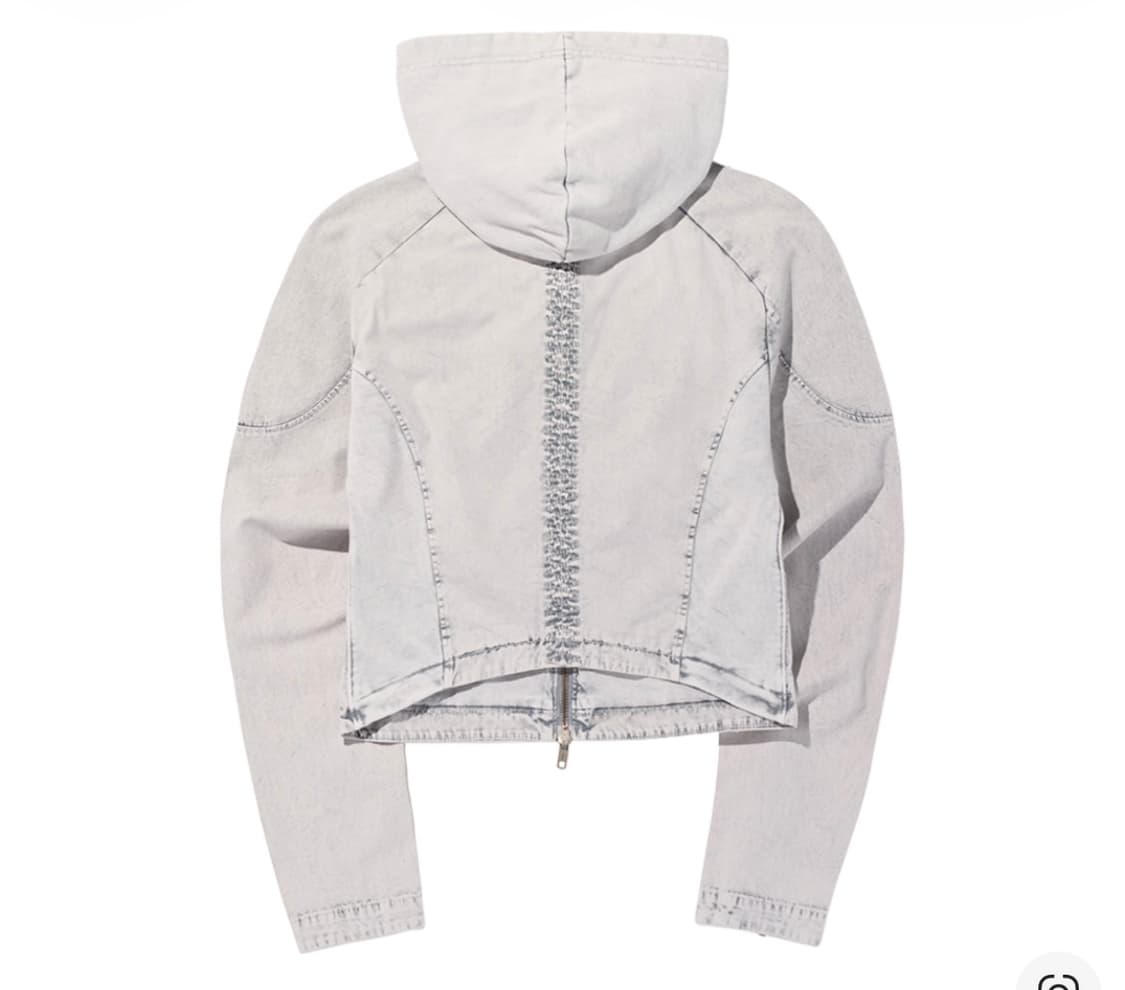 미스치프 블리치드 컷오프 후디 자켓 블리치드그레이 M 상품이미지2