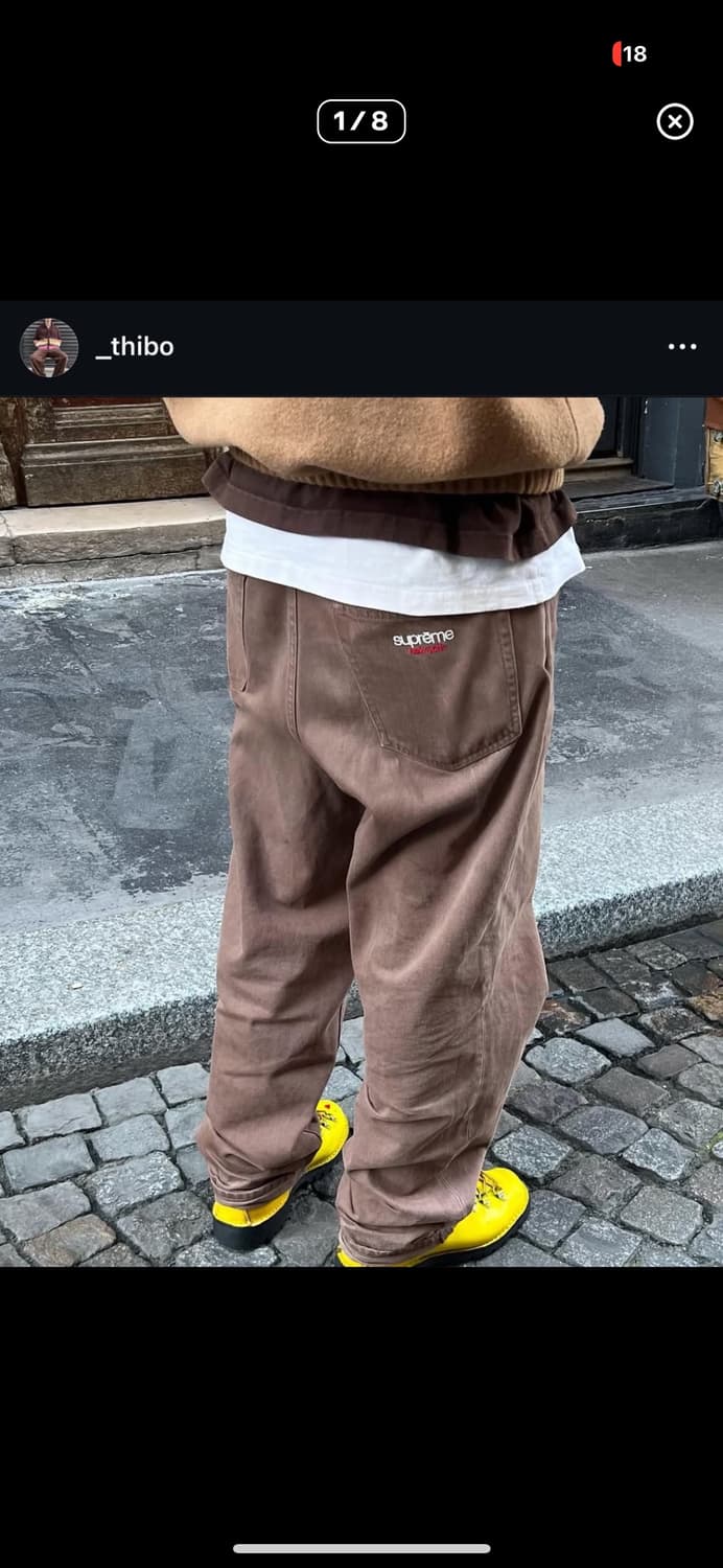 슈프림 23fw 배기진 라이트 브라운 상품이미지1