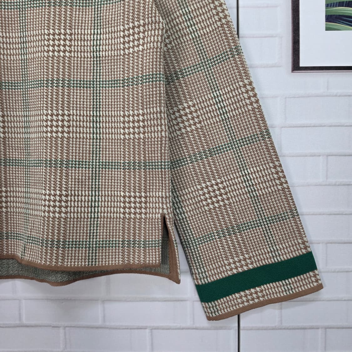 한섬 시스템 하운드투스 패턴 니트 긴팔 티셔츠 프리 사이즈 상품이미지5