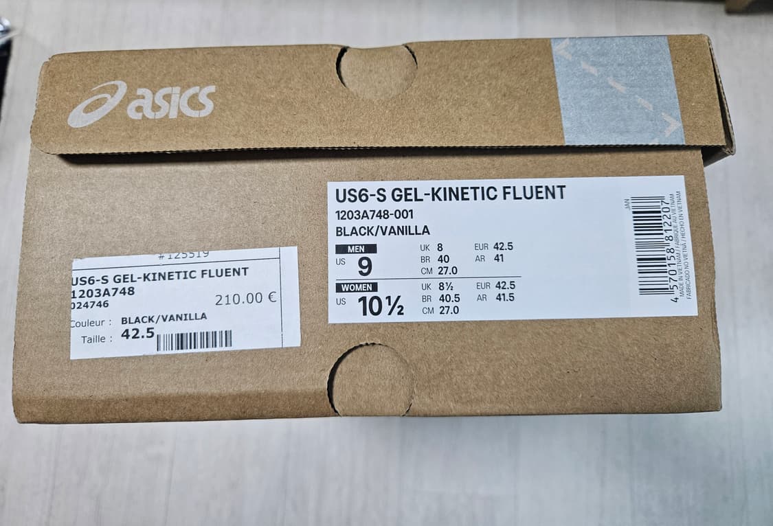 아식스 젤 키네틱 플루언트  블랙/바닐라 270 상품이미지4