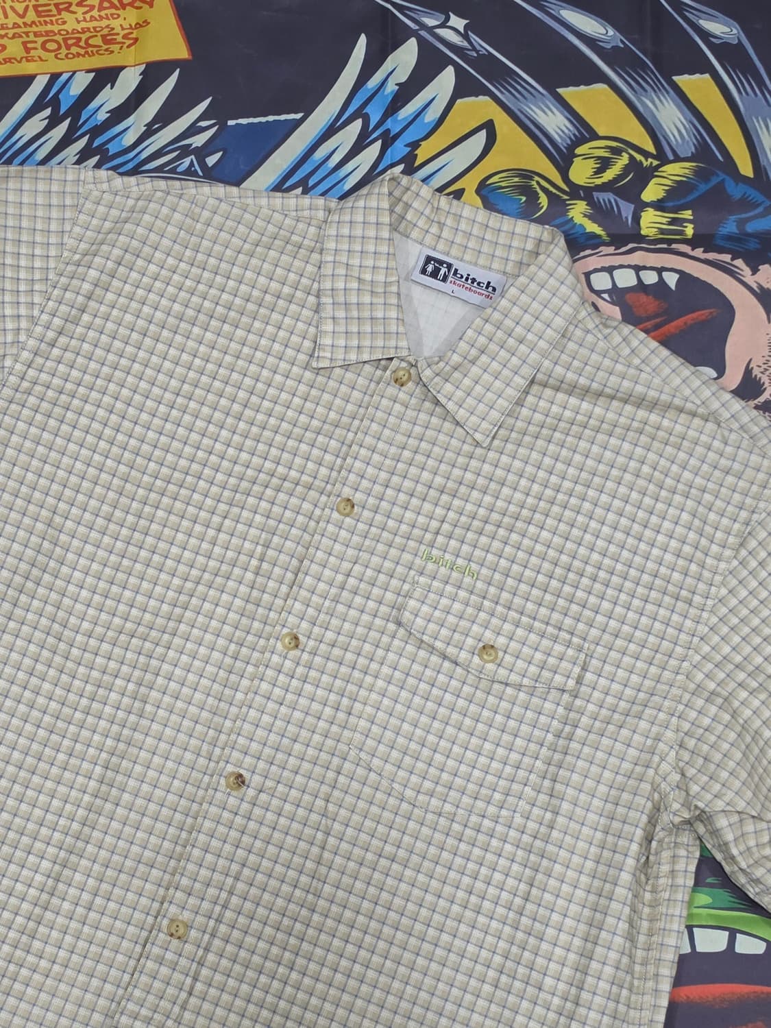 90's Bitch skateboards 체크반팔셔츠 L 상품이미지2