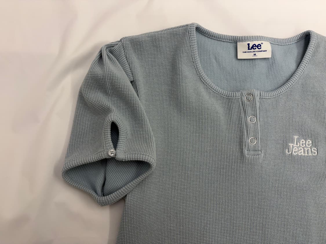 [M] Lee 반팔 와플 헨리넥 티셔츠 상품이미지3