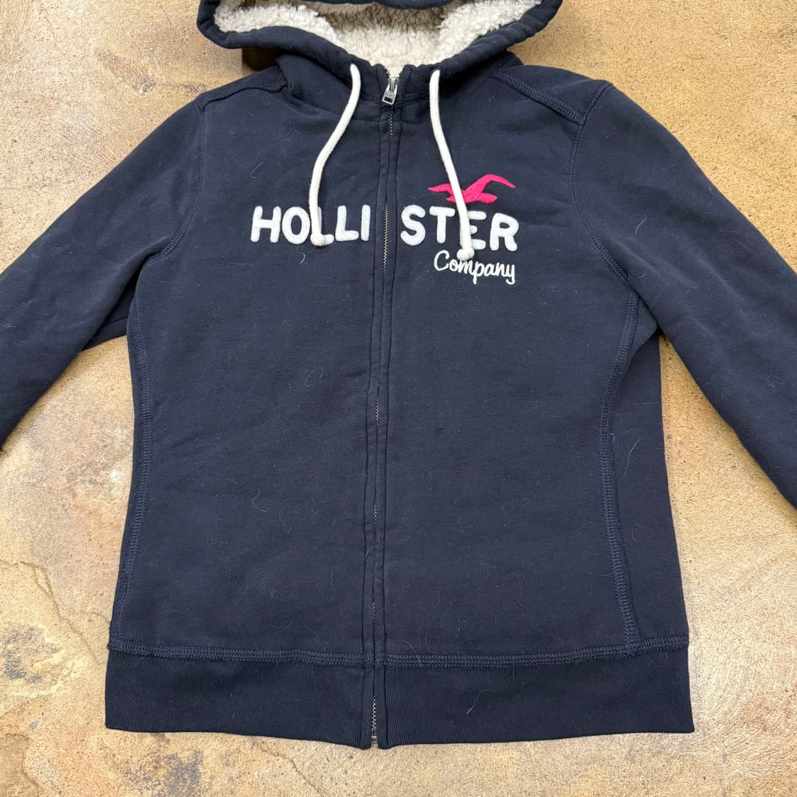 홀리스터 양털 네이비 후드집업 상품이미지3