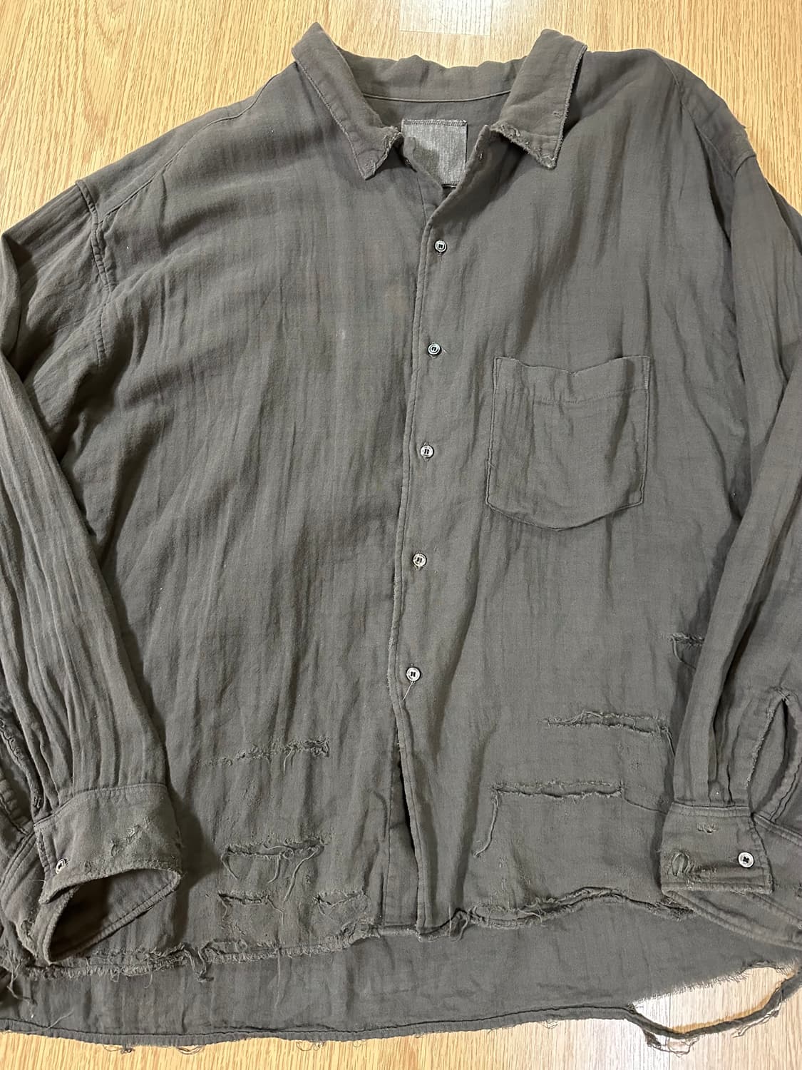 (2) 안셀름 DOUBLEGAUZE CRASH LS SHIRT 셔츠 상품이미지4