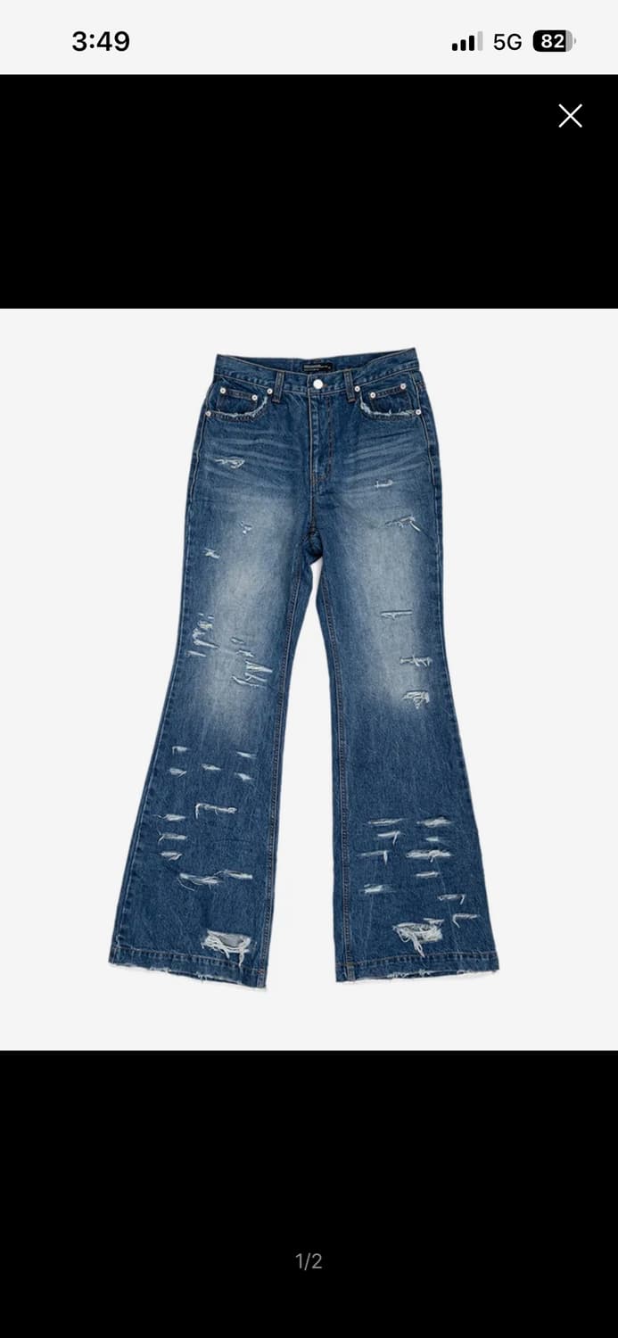 [2]RAVAGE` Flared Denim - Washed Blue 상품이미지1
