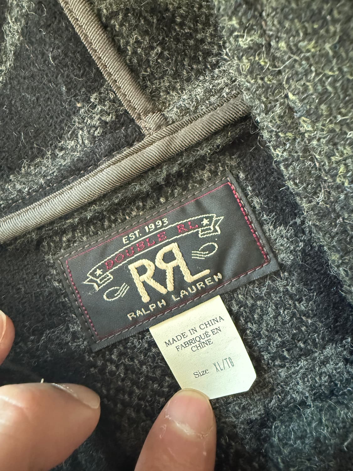 rrl 더블알엘 울 더플코트 다크그레이 xl 상품이미지3