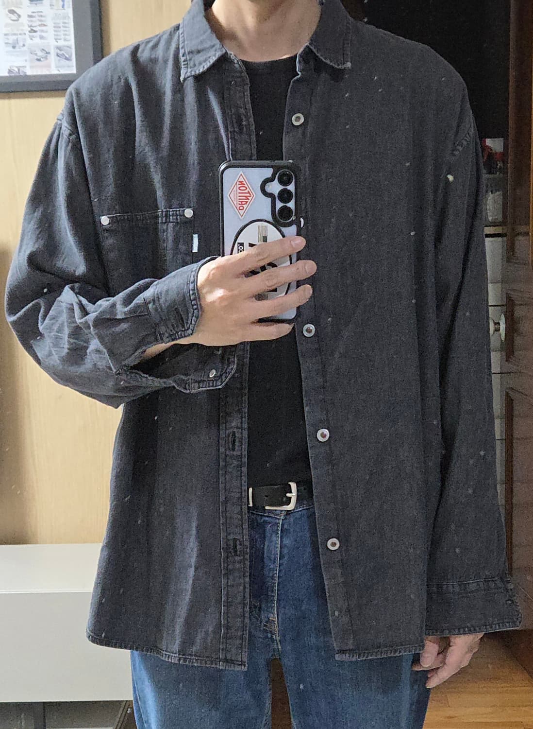 (착샷) 리바이스 실버탭 흑청 데님 오버핏 상품이미지9