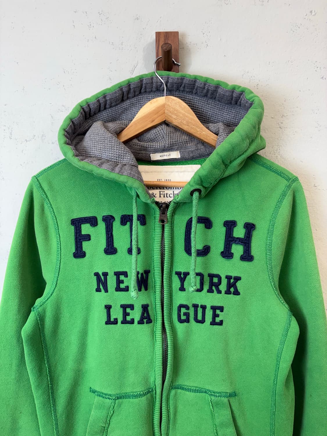 아베크롬비 빈티지 그린 후드집업 상품이미지2