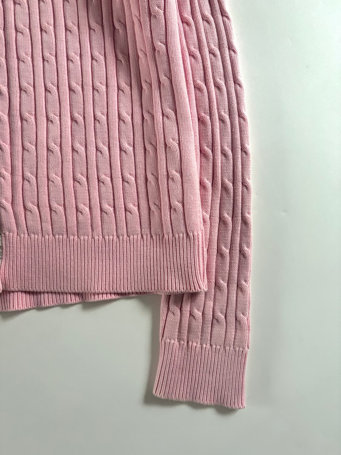 Teenie Weenie 티니위니 베어로고 베이비핑크 케이블 코튼 가디건 상품이미지4