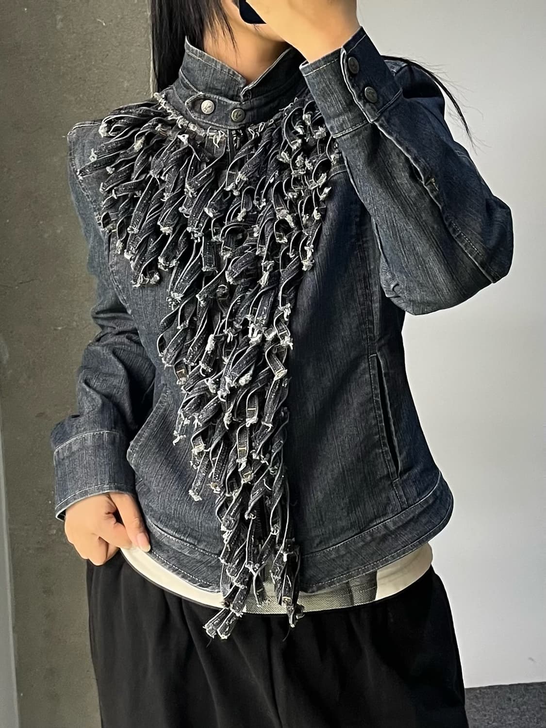 아르마니 진스 프린지 데님 집 자켓 상품이미지2