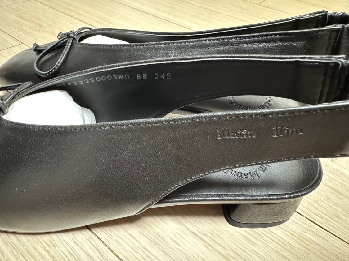 새상품) 마뗑킴 리본 디테일 슬링백 슈즈 블랙 245 상품이미지2