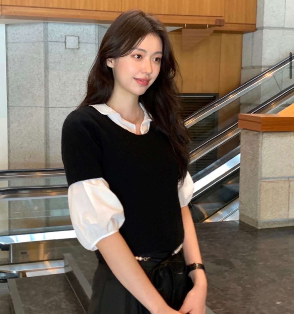 (새상품)르플레인 블랙 캐시미어 니트 상품이미지1